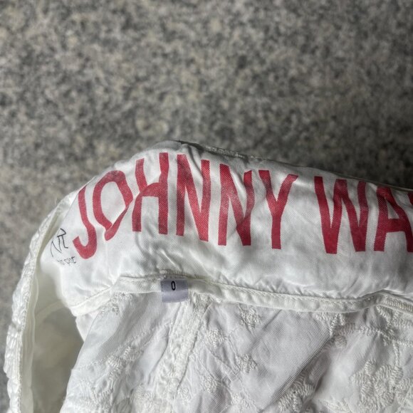 Johnny Was Shorts Womens 0 White Embroidered Eyelet Cargo Boho Festival Summer - Picture 7 of 8